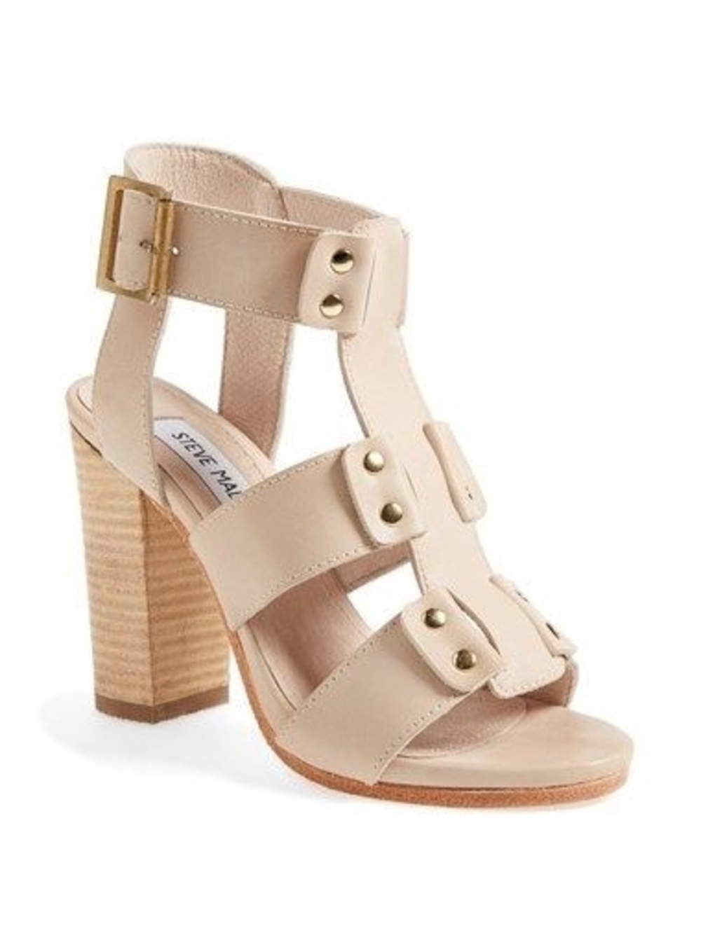 Steve Madden Nevile Bone Leather Caged High Heel Sandals Women's Size 7